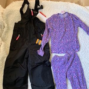 Girls Black Champion Snow Bib